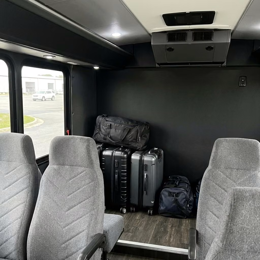 daphne 15 passenger minibus luggage area