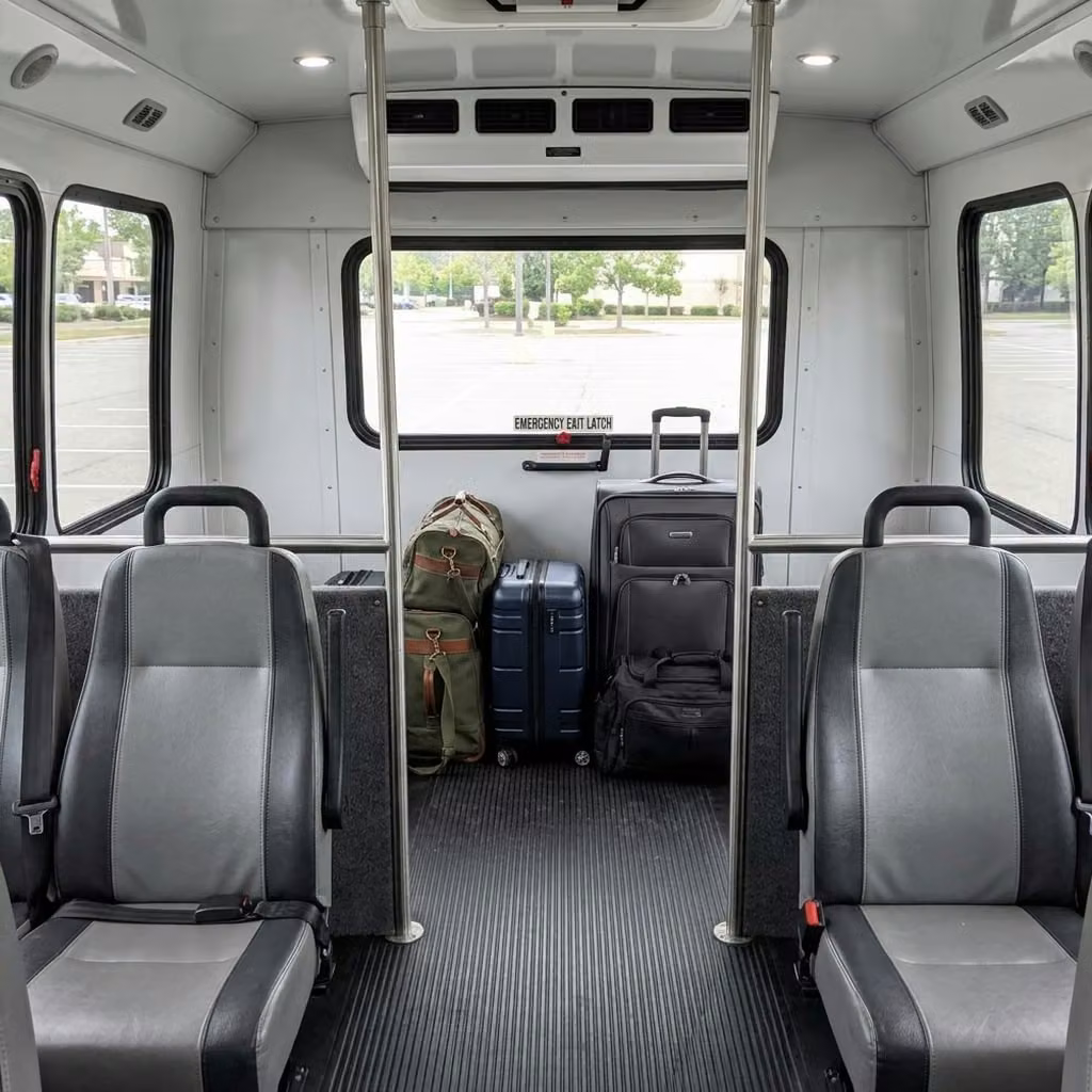 daphne 28 passenger minibus luggage area