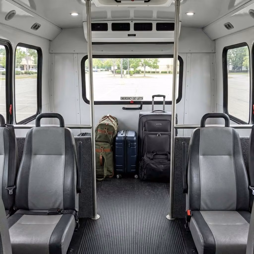 daphne 35 passenger minibus luggage area