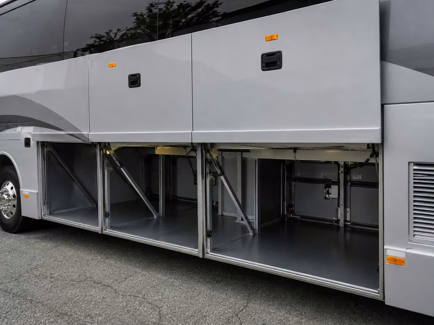 daphne 56 passenger charter bus luggage bays