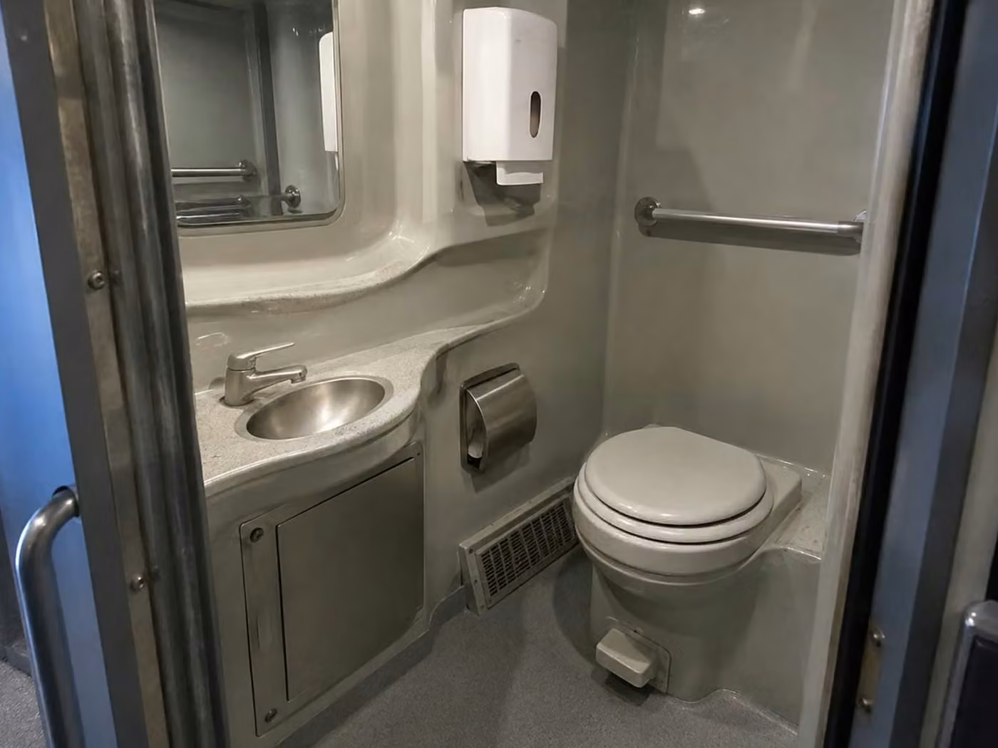 daphne 56 passenger charter bus onboard restroom