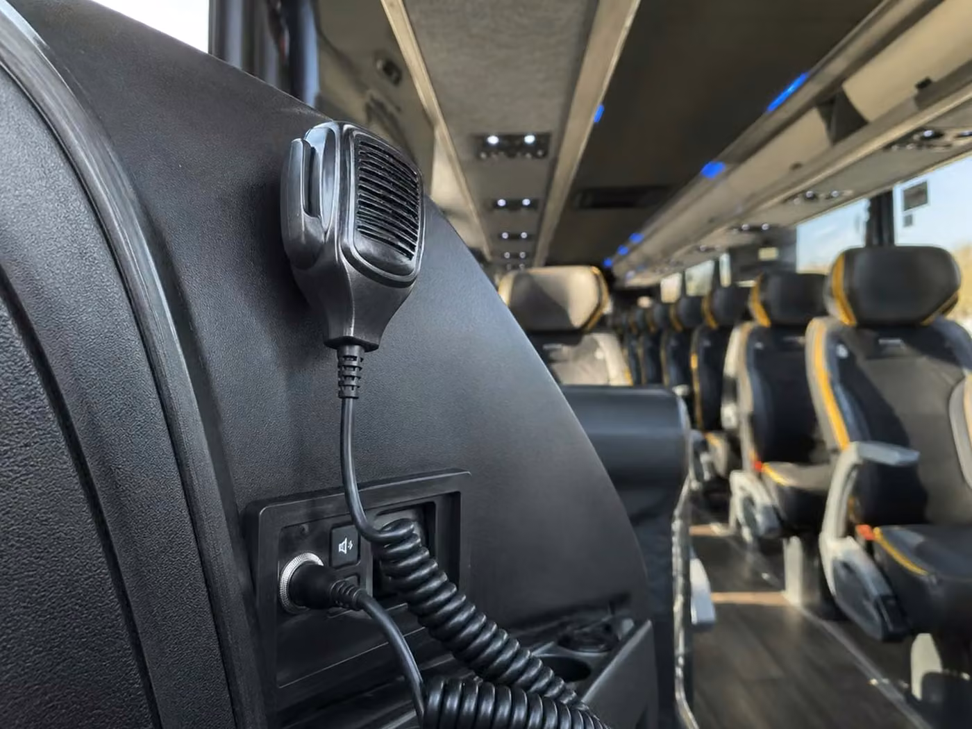 daphne 56 passenger charter bus pa system