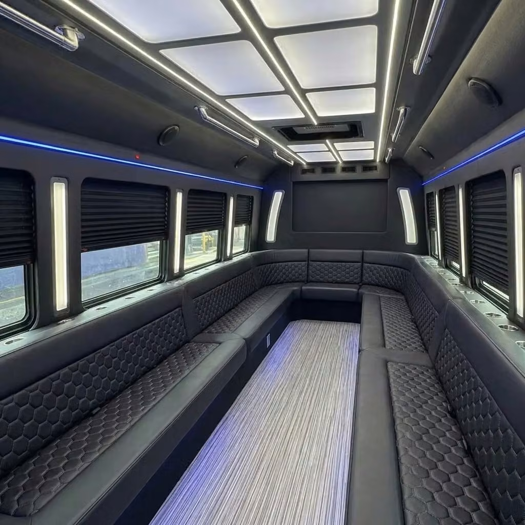 daphne party bus wraparound seating